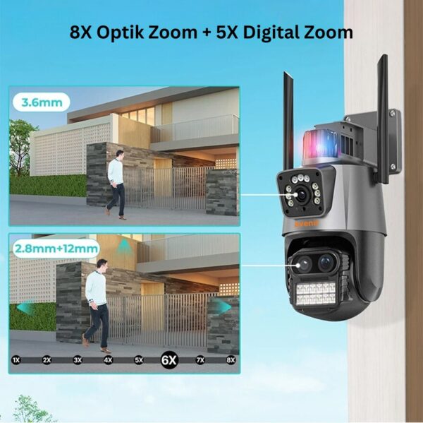 AV-M21 9MP 3 Lensli 8X Optik Zoom Ptz Speed Dome Wifi IP Kamera - Görsel 7