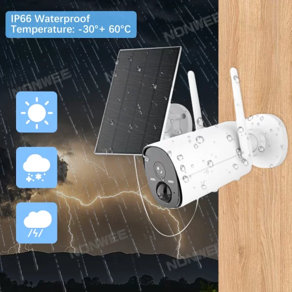 Avenir AV-S310 3MP Bullet Kablosuz Wifi IP Solar Kamera Dahili Batarya 10400 mAh PIR Hareket CloudEdge Destekli - Görsel 6