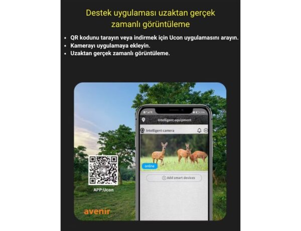 AV-S440H 4MP 3.6mm Lens 4G Solar Fotokapan Kamera Ubox App Hareket Algılama - Görsel 14