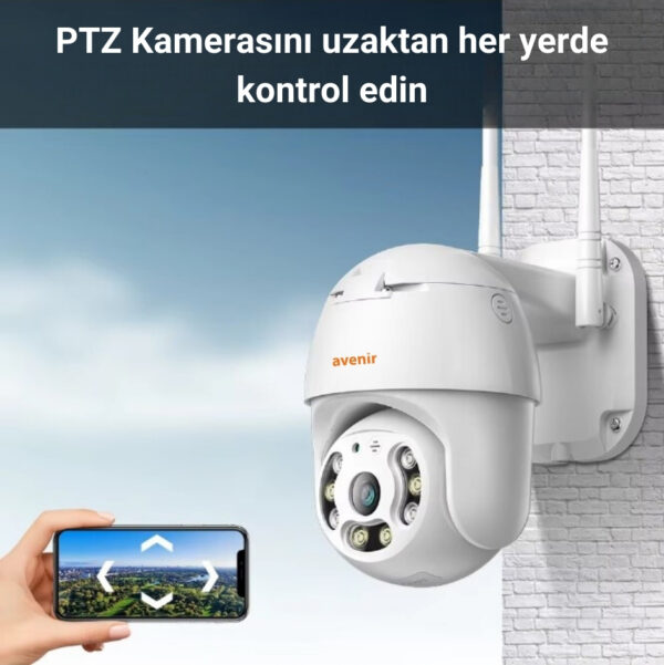AV-M20 5MP CCTV Kablosuz İki Yolu Ses Onvif Destekli Waterproof Ptz WIFI IP Kamera - Görsel 5