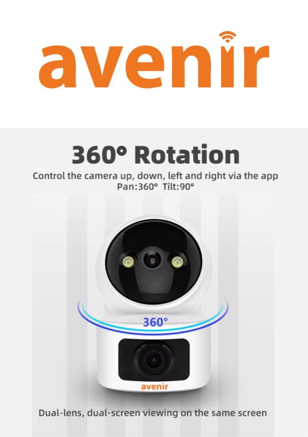 4 MP 2 Kameralı 360° Dönebilen Wifi Bebek Kamerası AV-S213 - Görsel 6