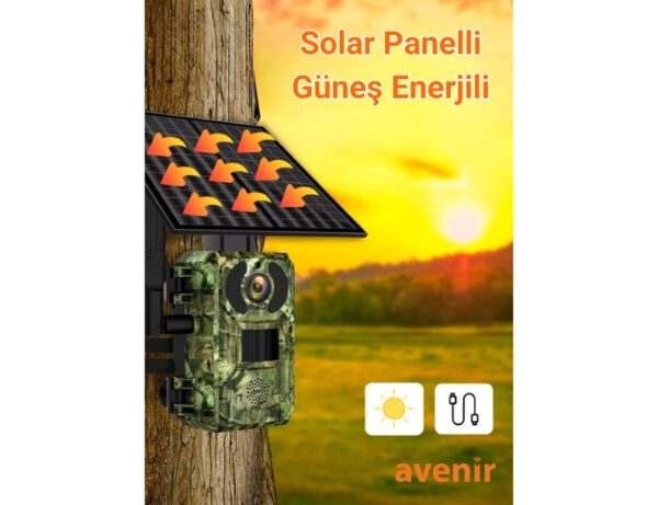AV-S440H 4MP 3.6mm Lens 4G Solar Fotokapan Kamera Ubox App Hareket Algılama - Görsel 5