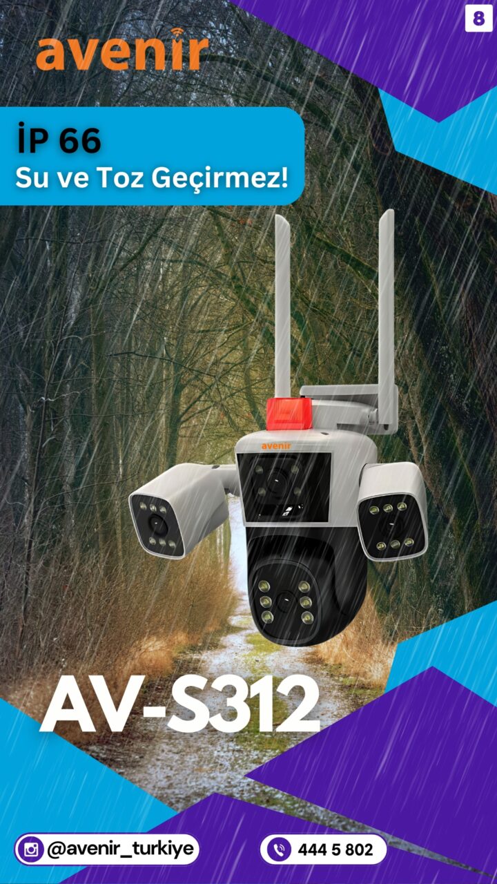 AV-S312 12MP WİFİ'Lİ 3 LENSLİ KAMERA - Avenir