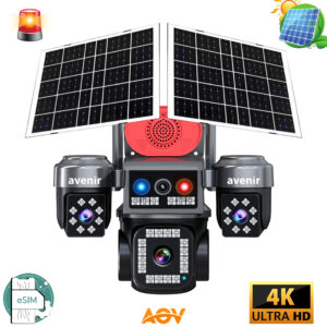 AOV 4 Kameralı E SİM Güneş Enerjili Sim Kartlı 4G Kamera AVENİR AV-S445